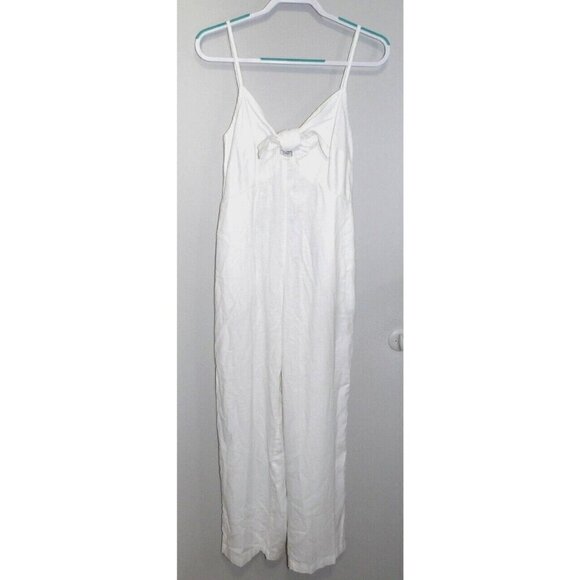OLD NAVY white sleeveless jumpsuit ankle length 27" inseam women's size S, NEW - Picture 1 of 4